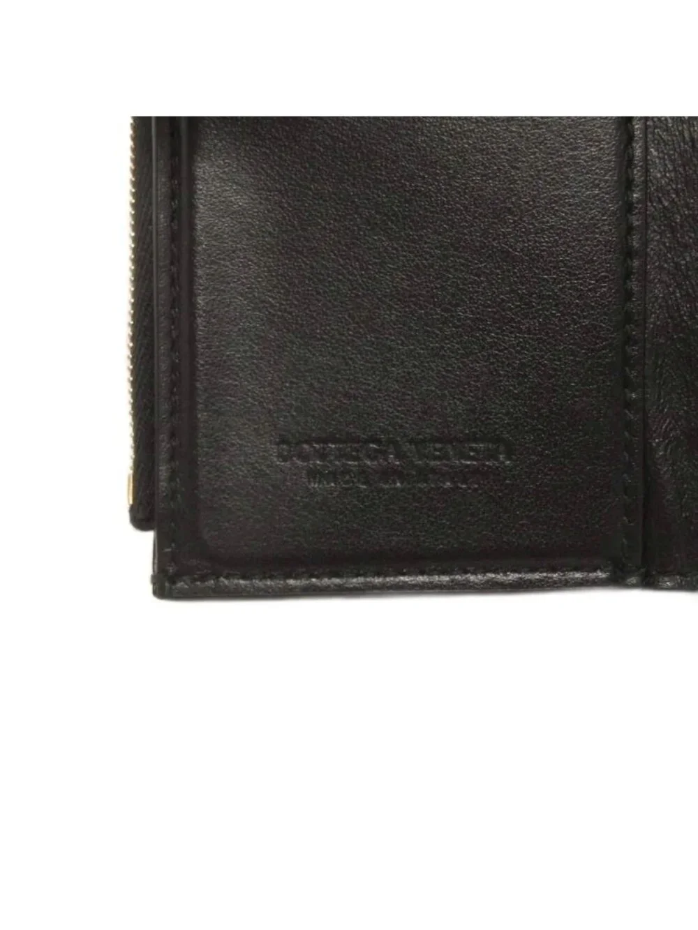 Bottega Veneta Cassette Trifold Wallet Braided Leather Black
